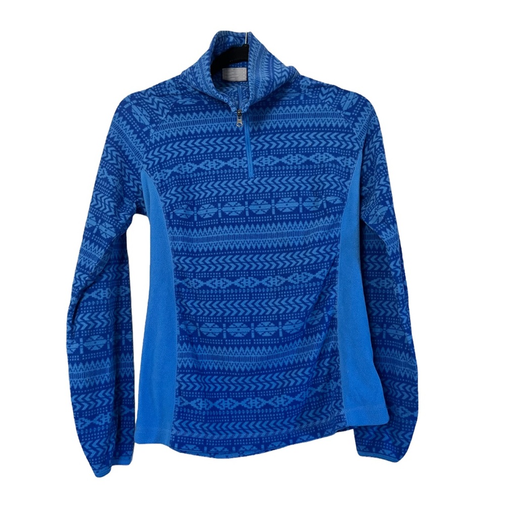 Columbia Women’s Quarter Zip Fleece Jacket Sweatshirt Tribal Blue